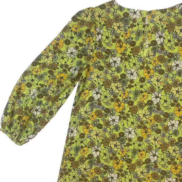 ModCloth Size M Shift Mini Dress Bright Green/Yellow Daisy Retro Inspired 60’s - Picture 10 of 14